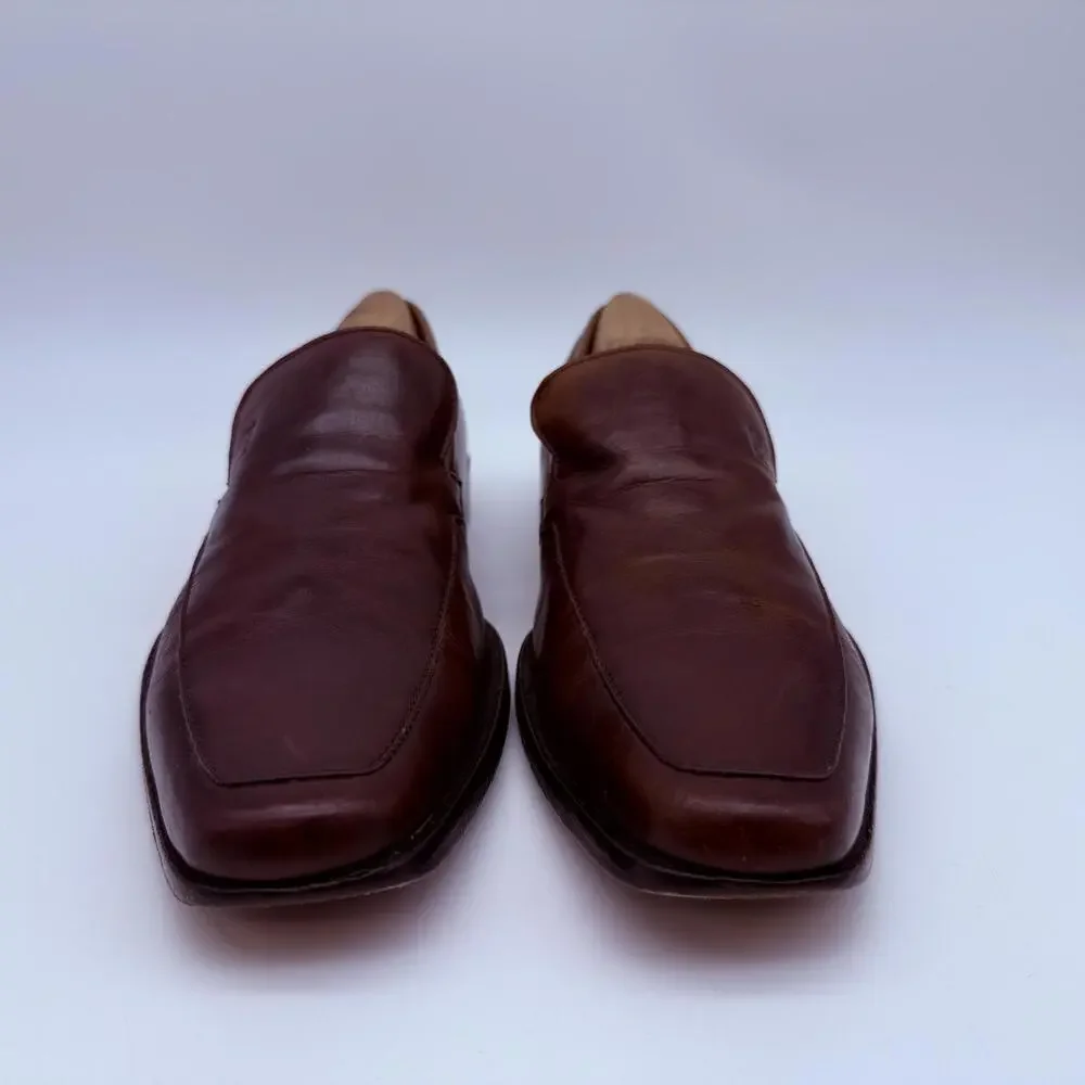 Hugo Boss Mens Brown Leather Loafers Dress Shoes Size 9.5 - Picture 2 of 12